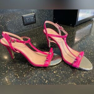 Size 38.5 Vince Camuto pink strap heels